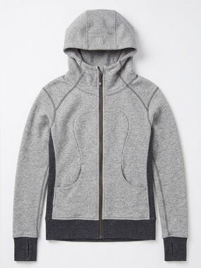 Lululemon Scuba Full Zip Hoodie Heathered Speckled Grey Sweater Women's 4